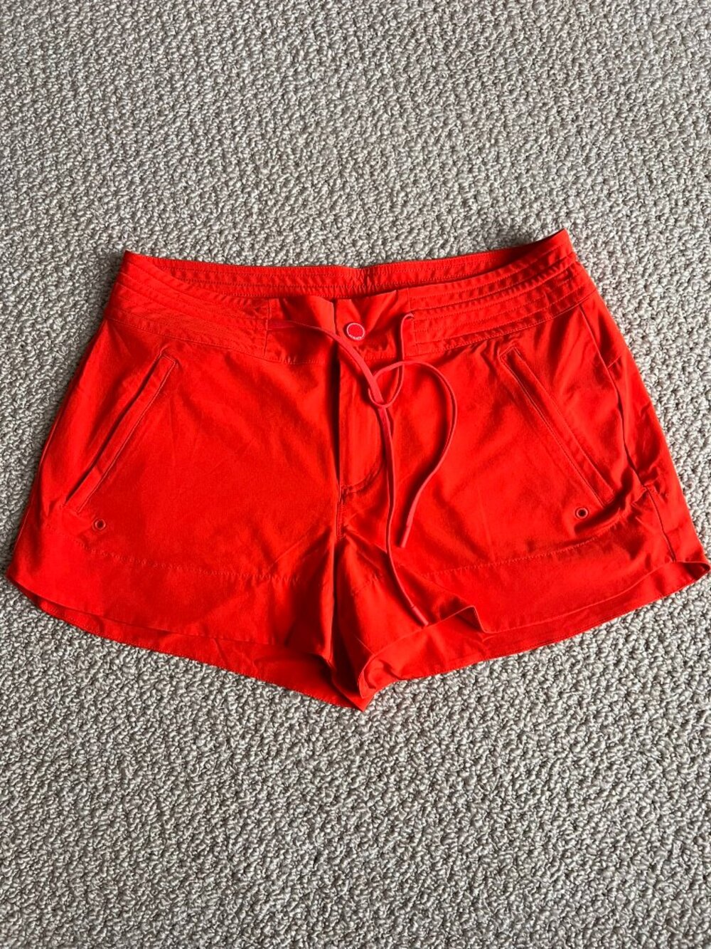 Athleta swim shorts, orange, size 6